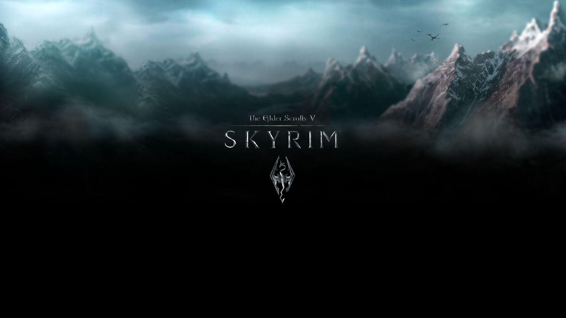 Wallpaper The Elder Scrolls V: Skyrim dragon logo The Elder