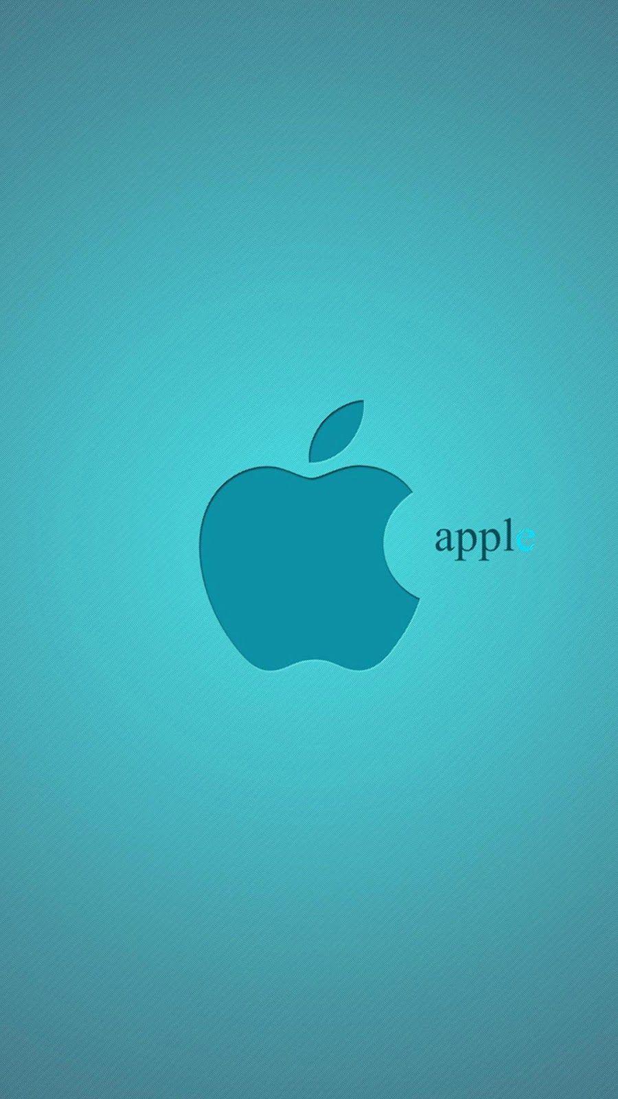 Apple Light Blue Logo iPhone 7 and iPhone 7 Plus Wallpaper