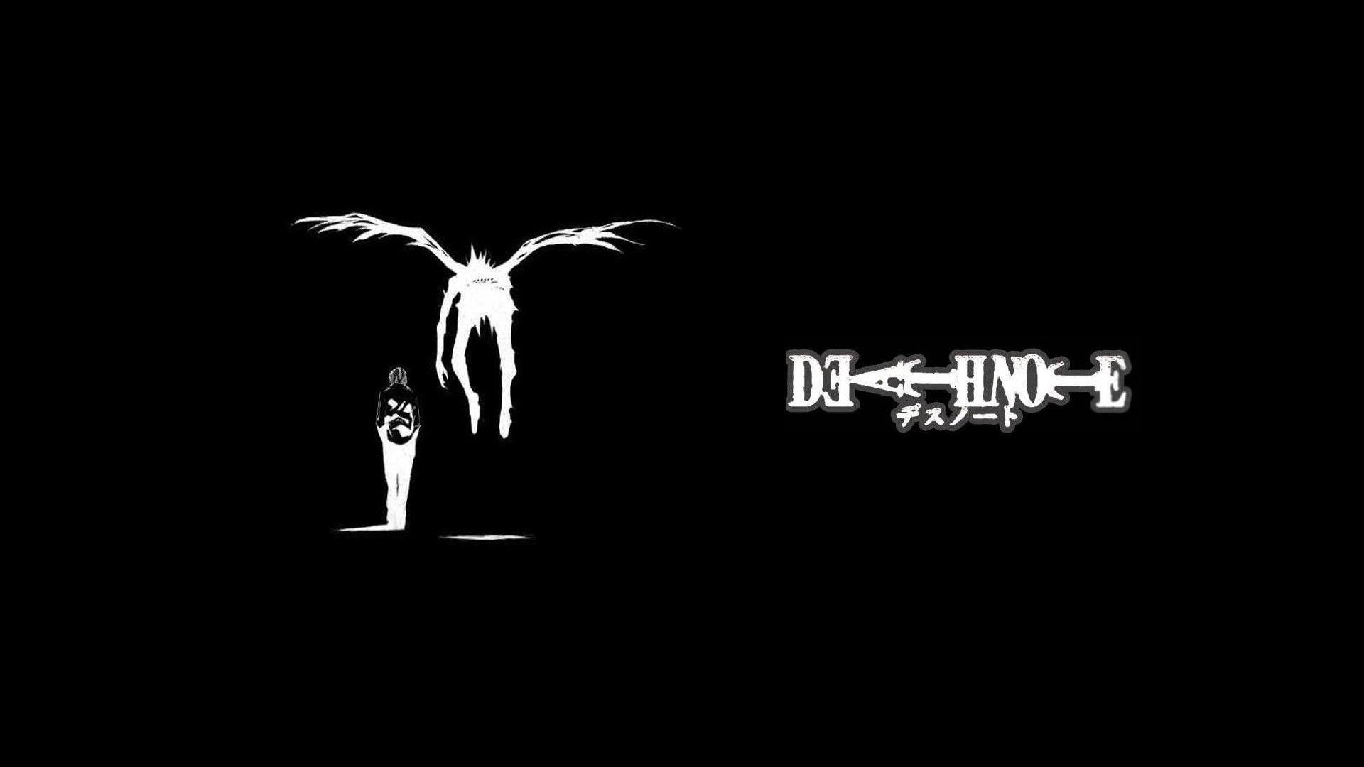 Death Note black and white Ryuk Yagami Light anime wallpaper