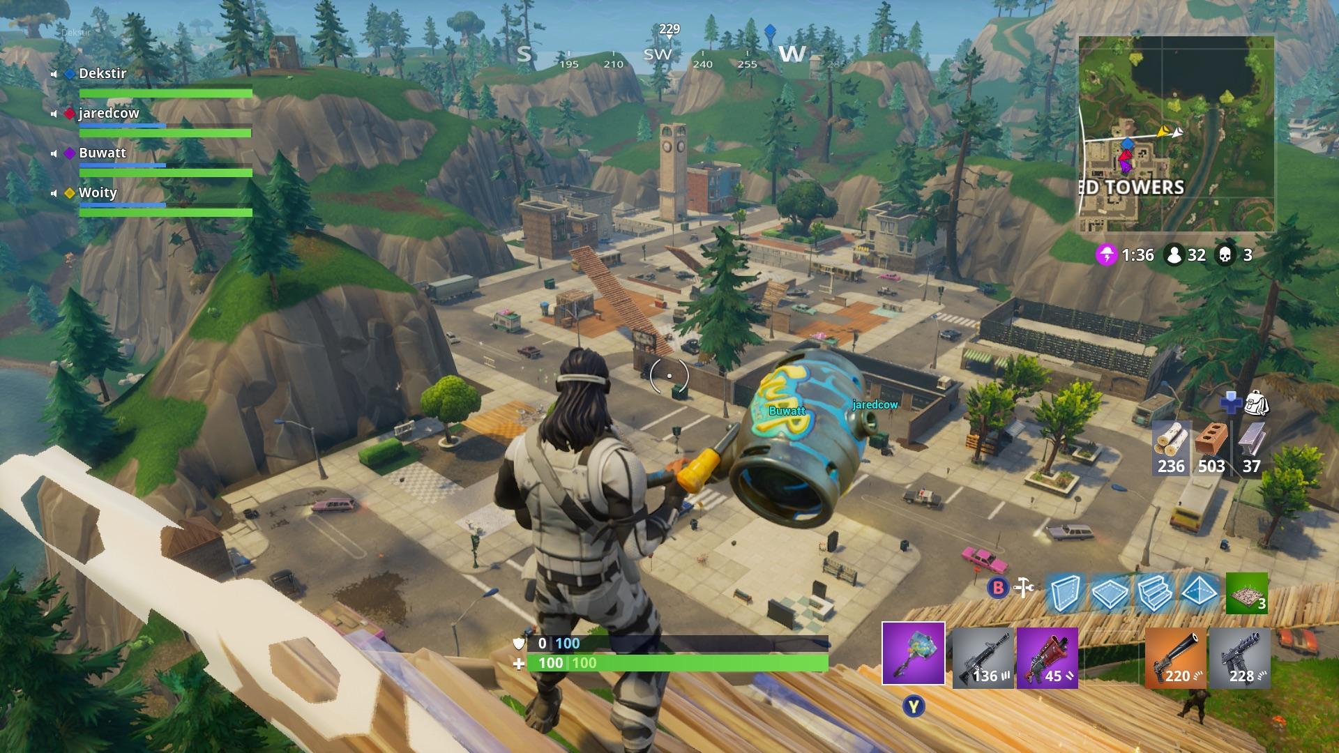 Destroyed Tilted Towers as much as the storm would let us. Any