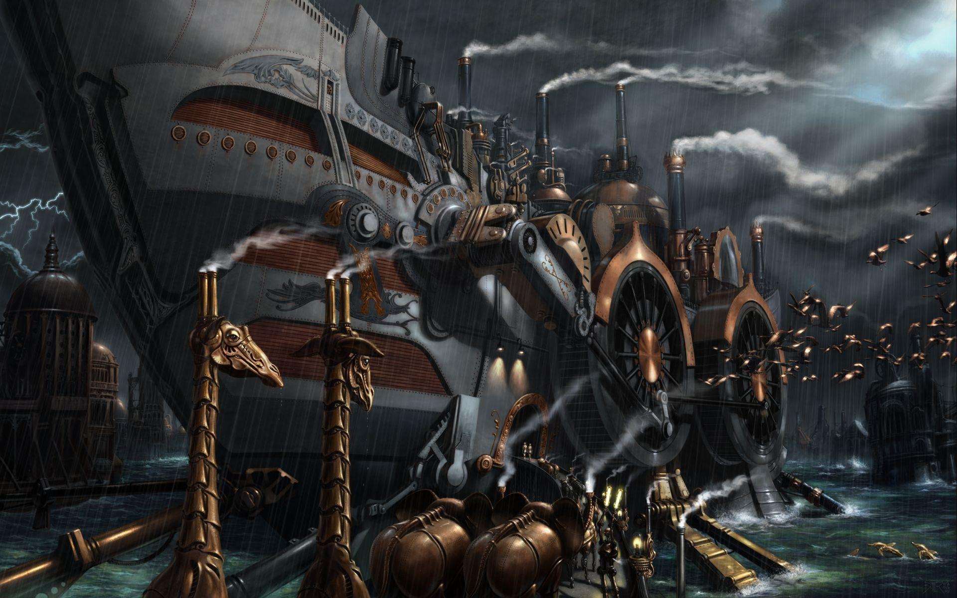 Land ship steampunk wallpaper and image, picture