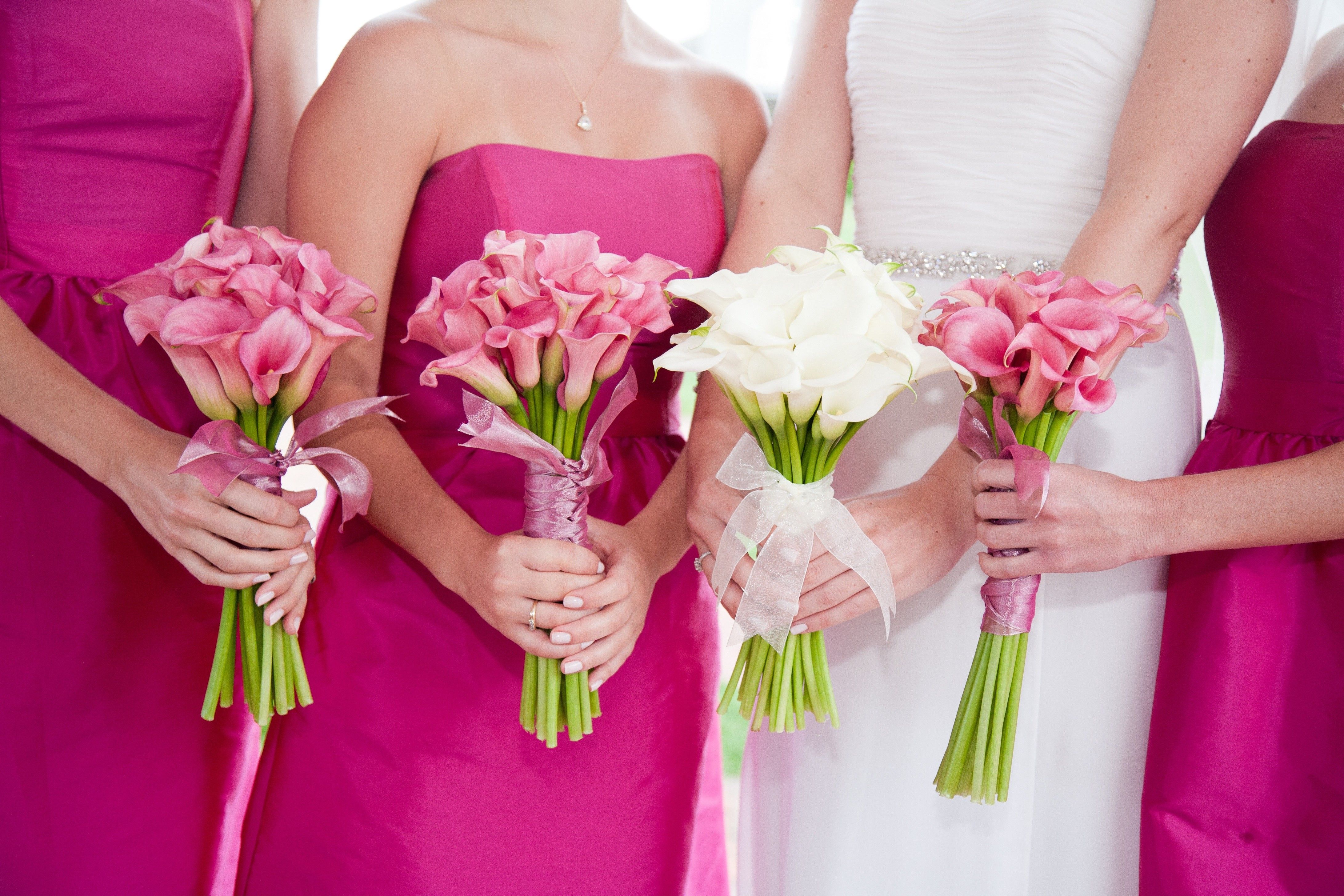 Flowers: Wedding Dresses Flowers Bouquets Pink Bouquet White Calla