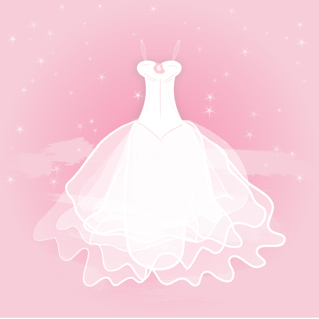 Pretty Bride Wedding Gown Vector. Free Vector Download In .AI