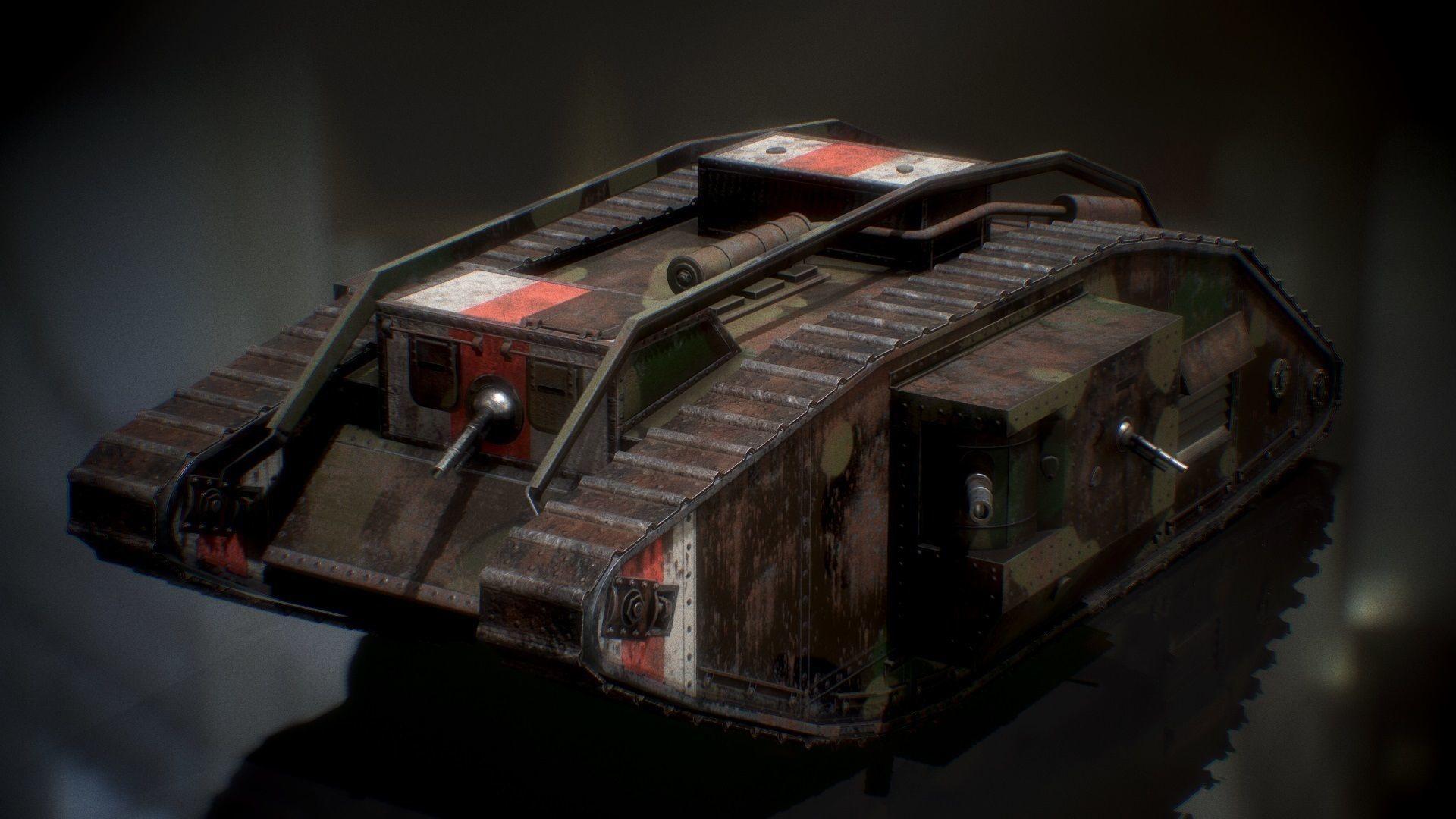 3D model Landship WWI Heavy Tank