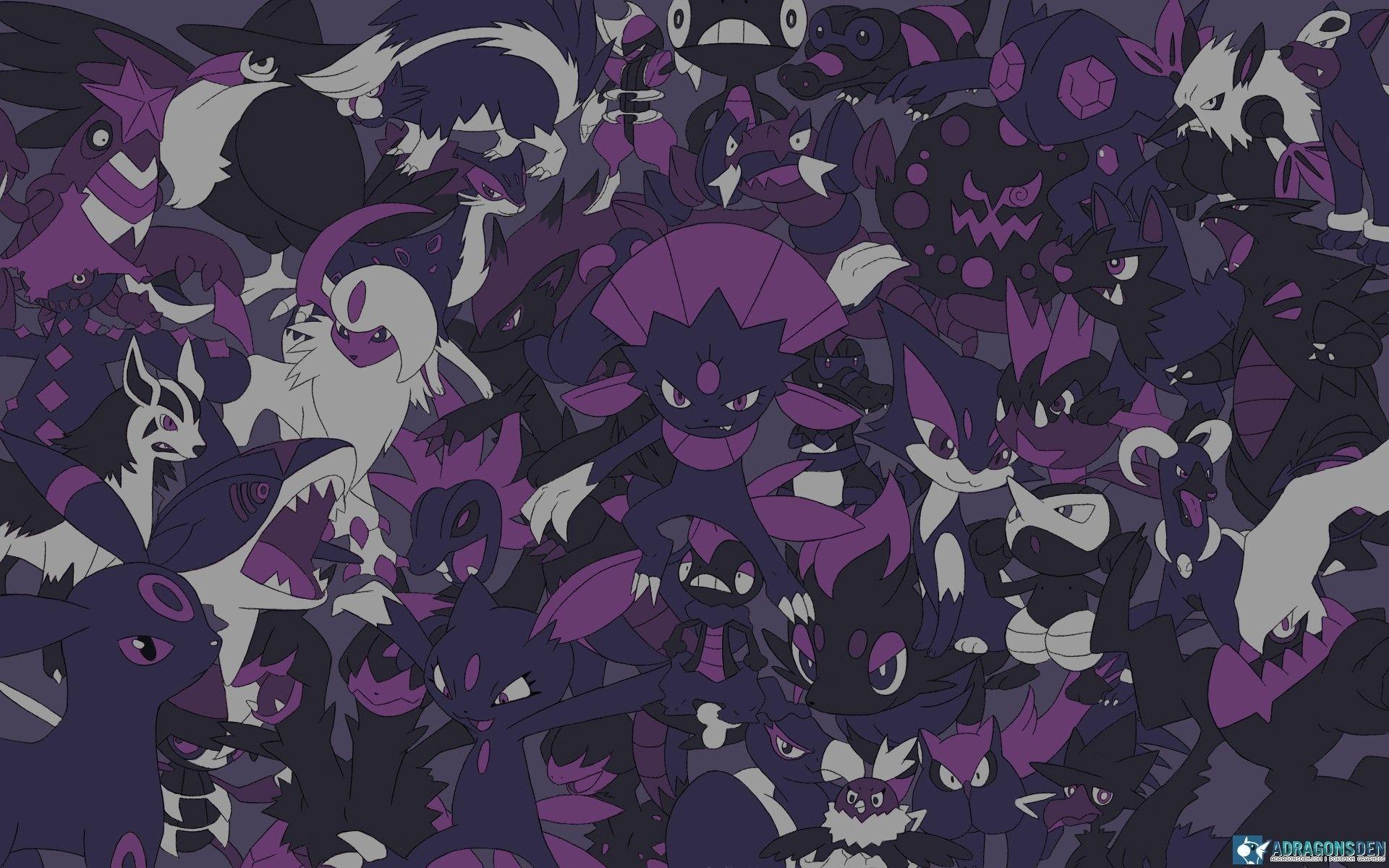 Dark Type Wallpaper. Dark type pokemon, Dark pokémon, Ghost pokemon