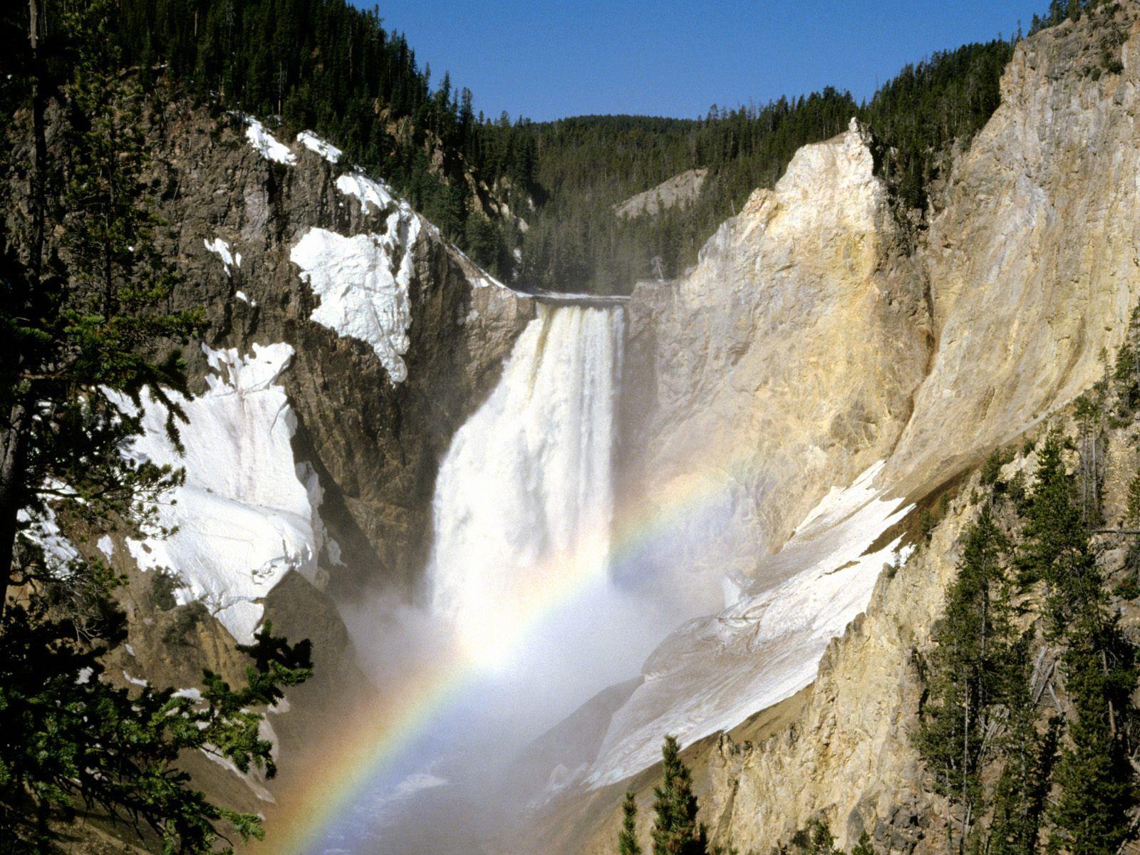 Colors Lower Falls Yellowstone National Park HD Wallpaper