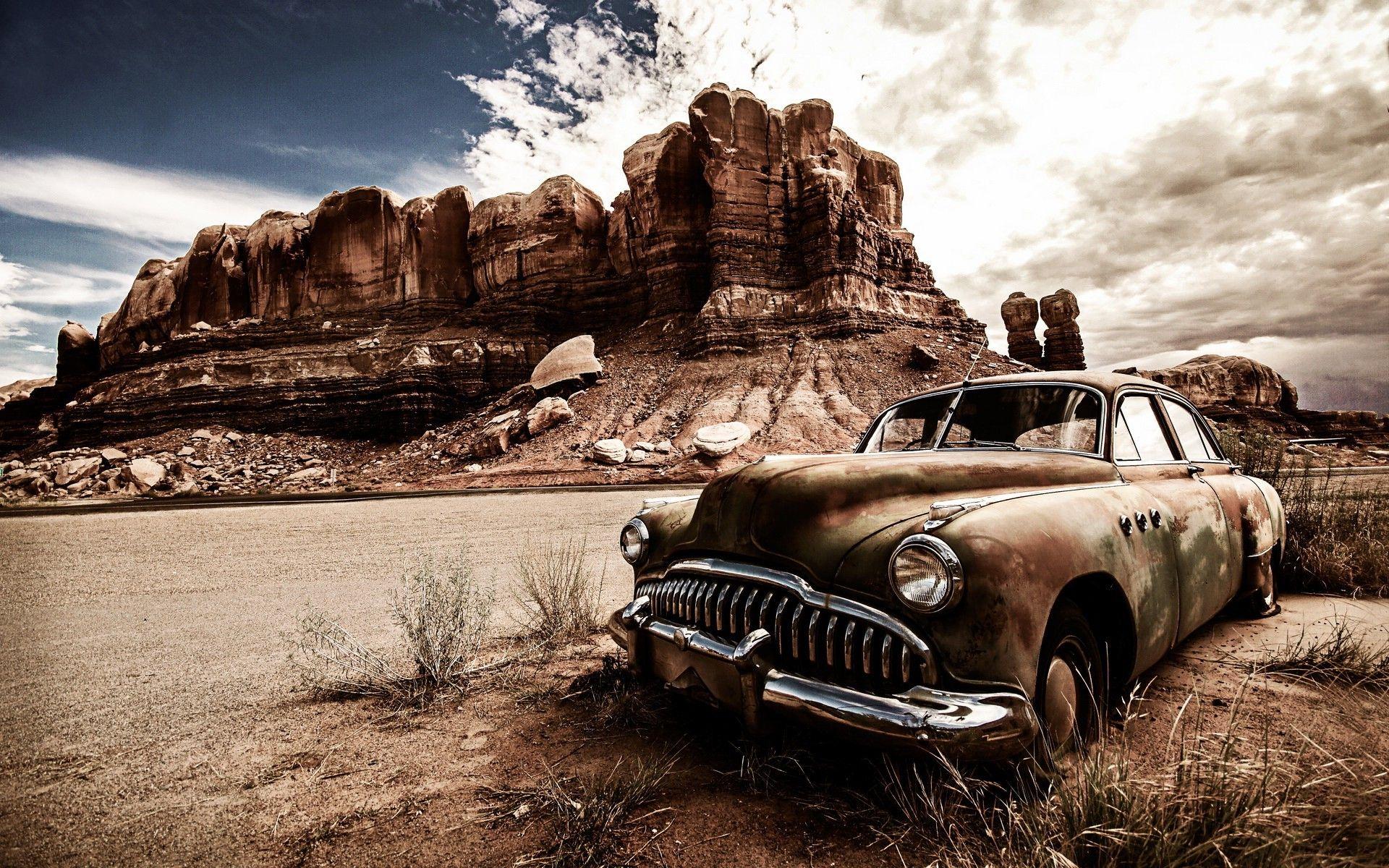 Wallpaper, landscape, vehicle, Vintage car, North America