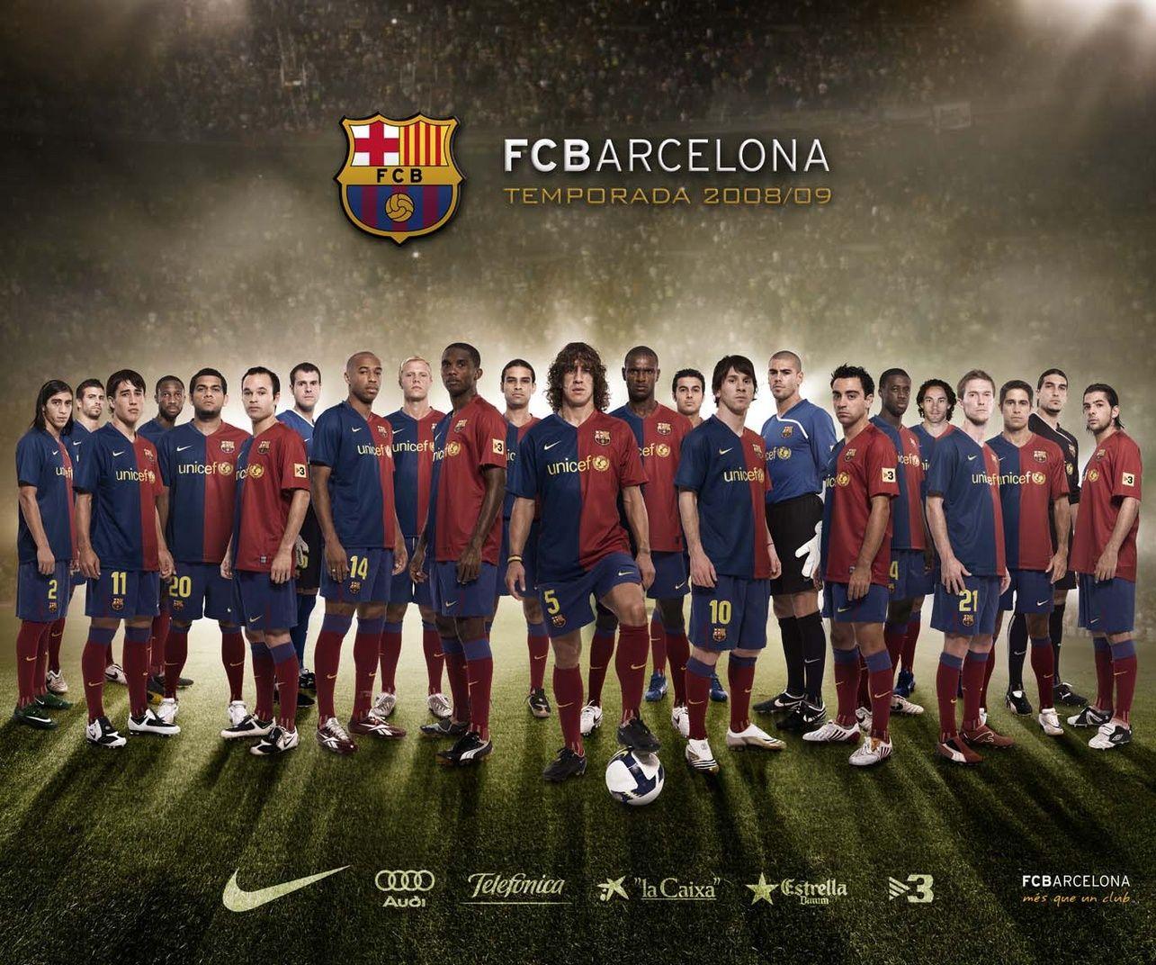 Football Soccer Wallpaper Barcelona Team Squad Photo And