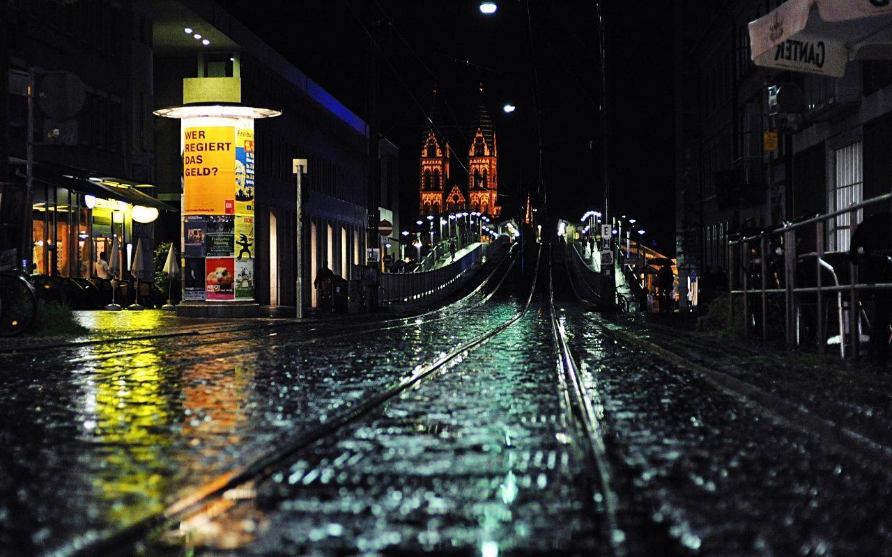 rainy city night