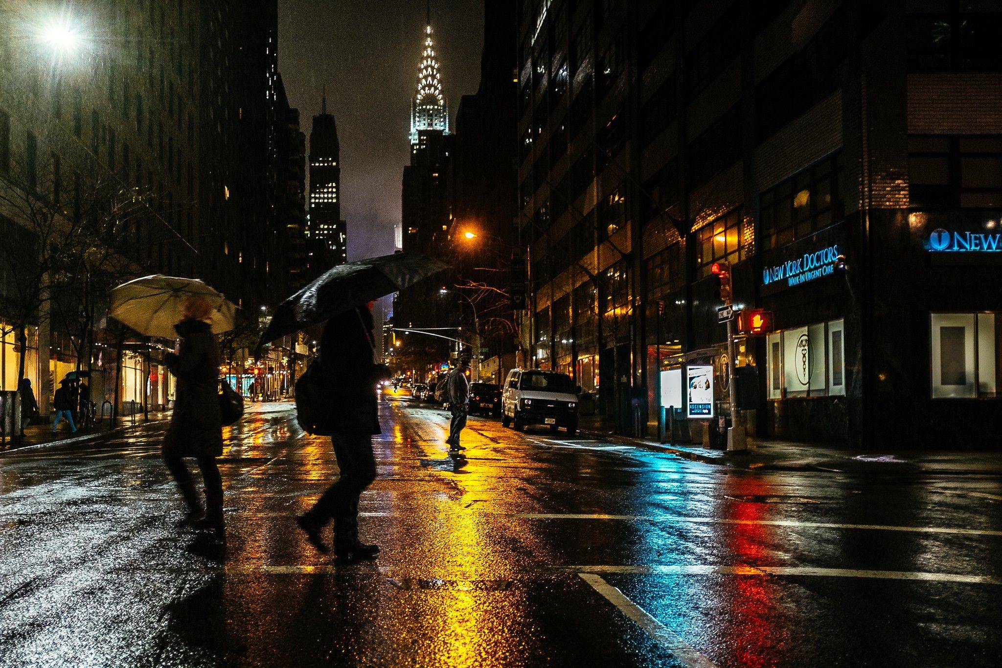 women, Men, City, Umbrella, Rain, New York City Wallpaper HD