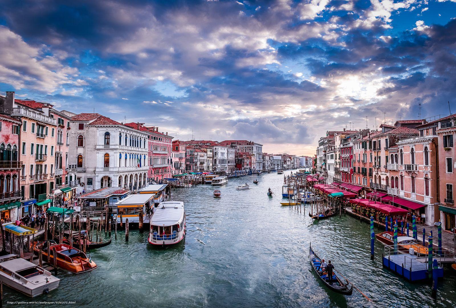 Download wallpaper Puente Rialto, Venecia, Italia free desktop
