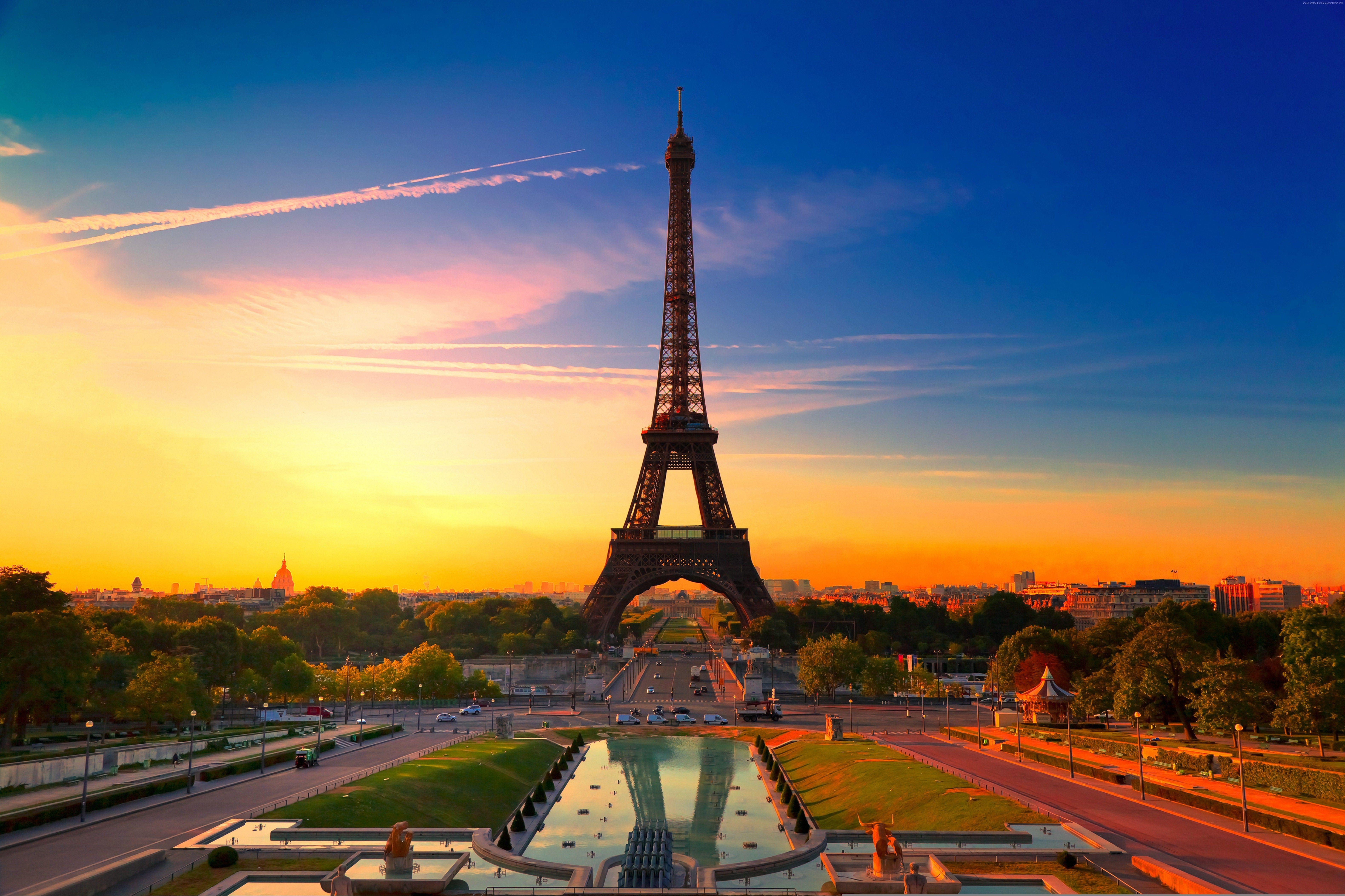 Wallpapers Eiffel Tower, Paris, France, 4K, 8K, World,