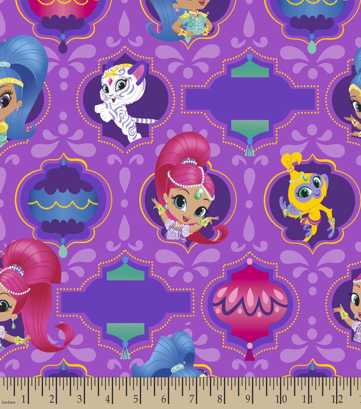 Nickelodeon Print Fabric Shimmer & Shine Badges