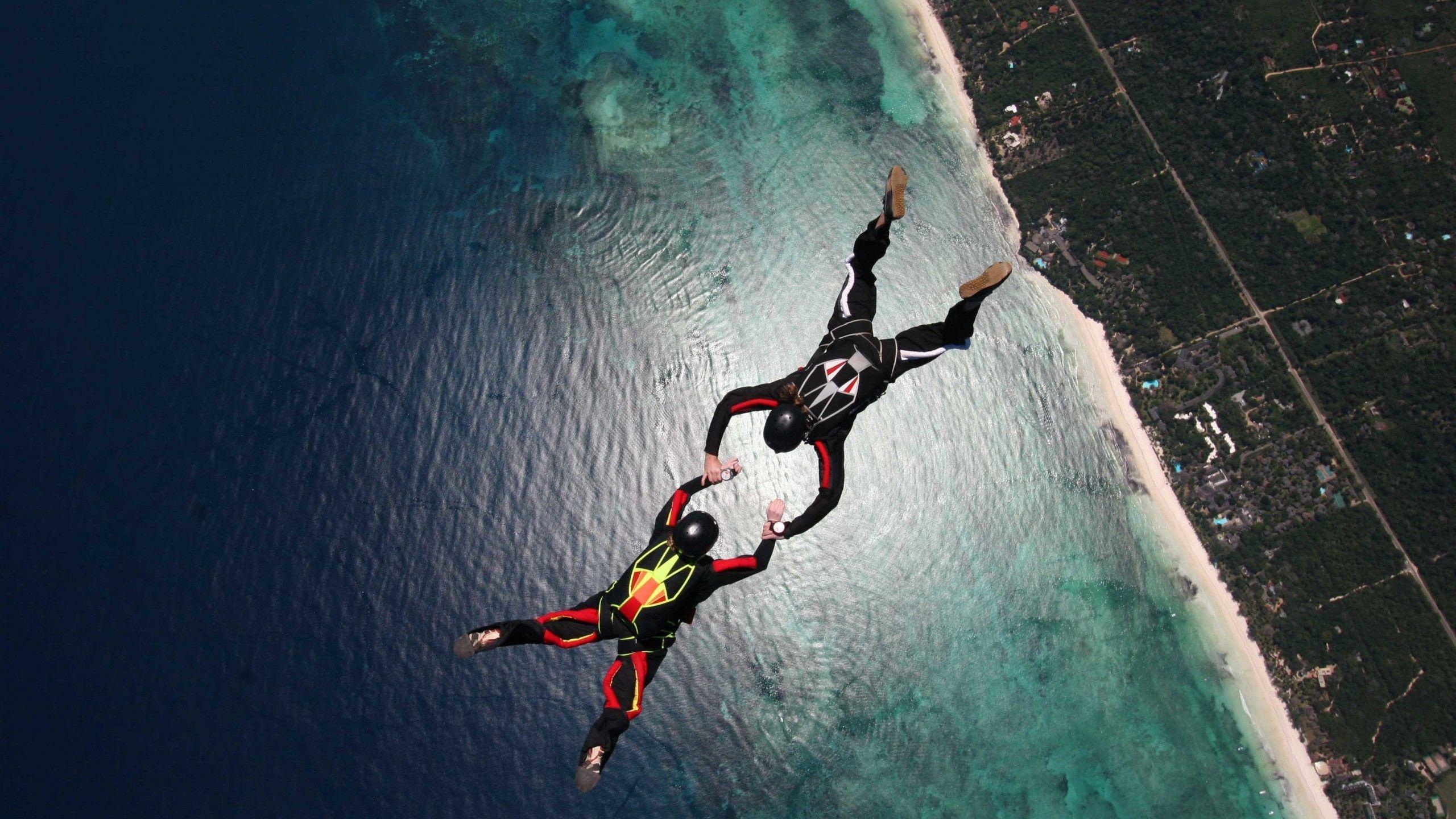 men, #sky diving, #sport, #parachutes, #jumping, #adrenaline