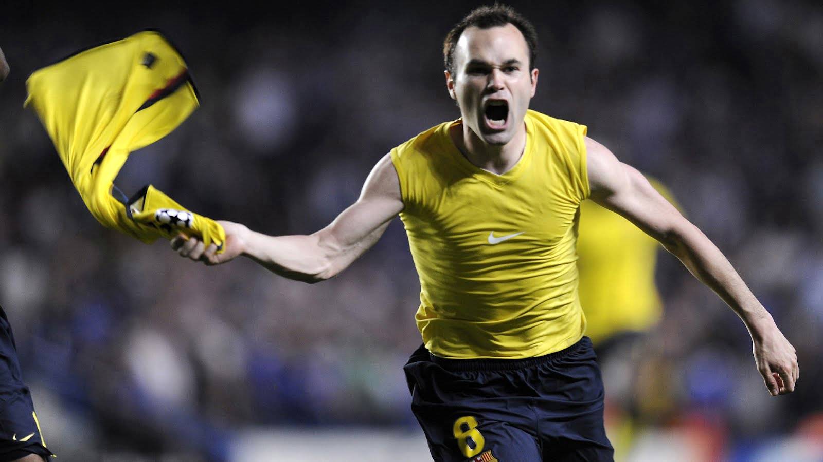 Andres Iniesta Celebration Wallpaper HD Wallpaper