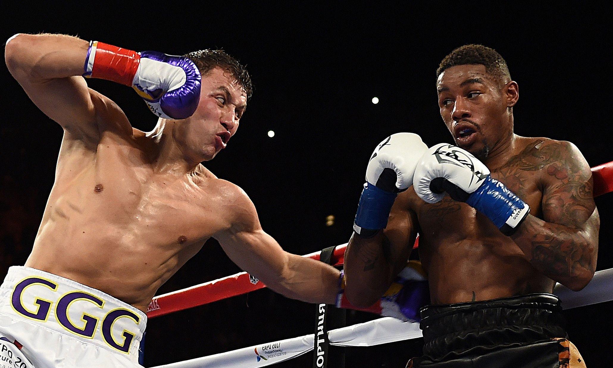 Gennady Golovkin reacts after a second round knockout of Vanes... News  Photo - Getty Images