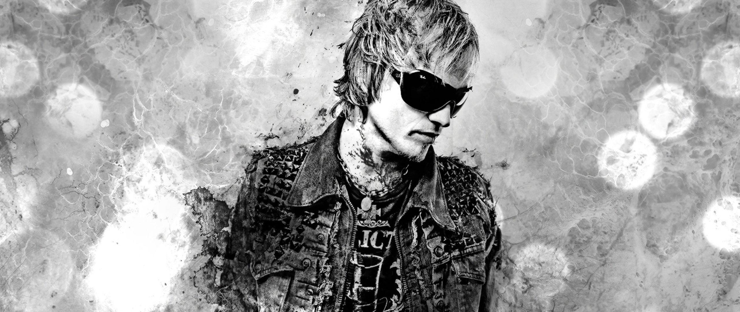 Download Wallpaper 2560x1080 Avantasia, Jacket, Glasses, Graphics