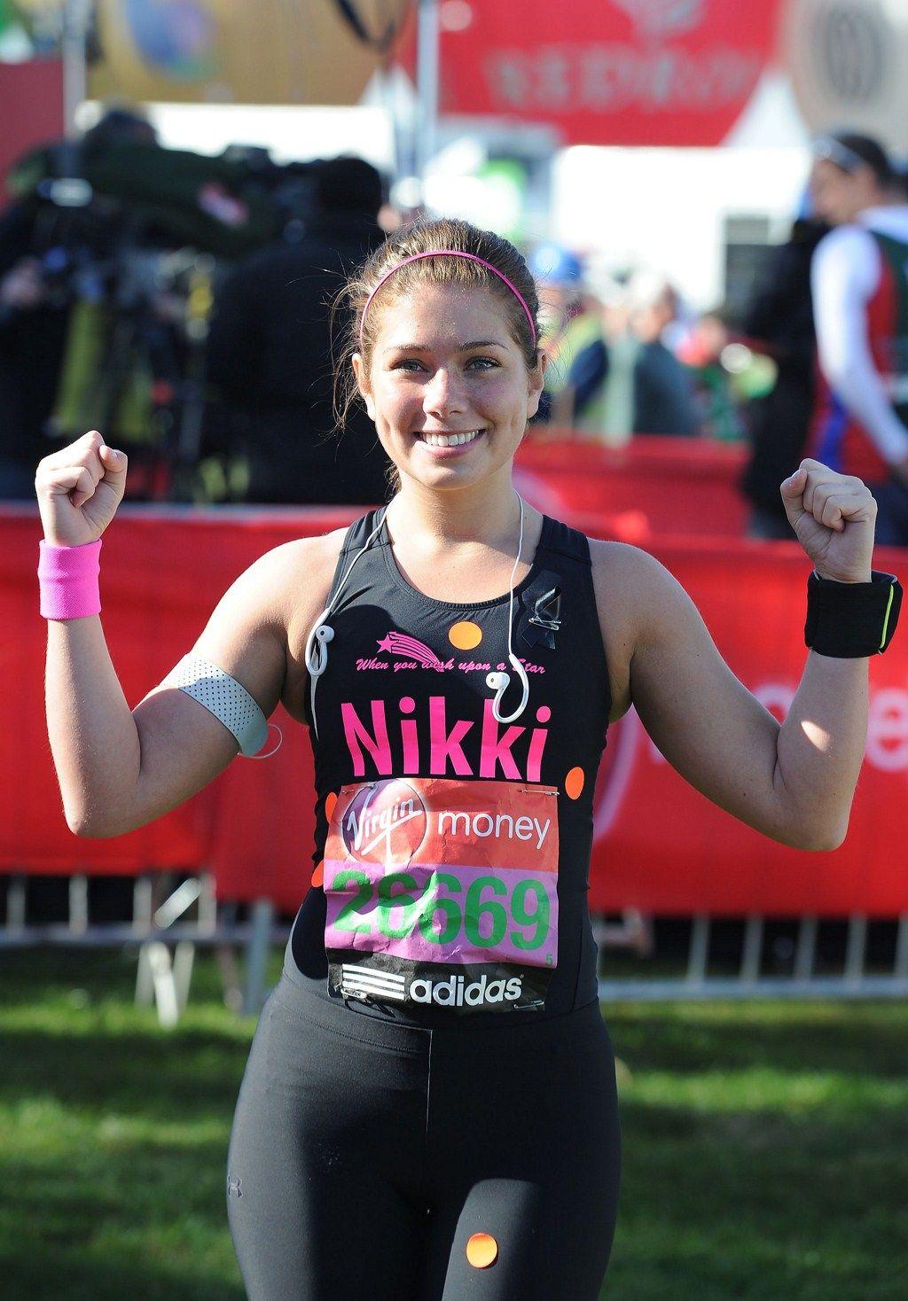 Nikki Sanderson in Spandex, running at the London Marathon