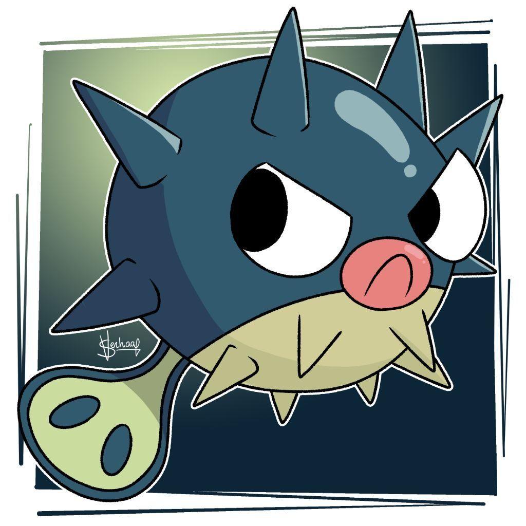 Digital Qwilfish (My Art). Pokémon Amino