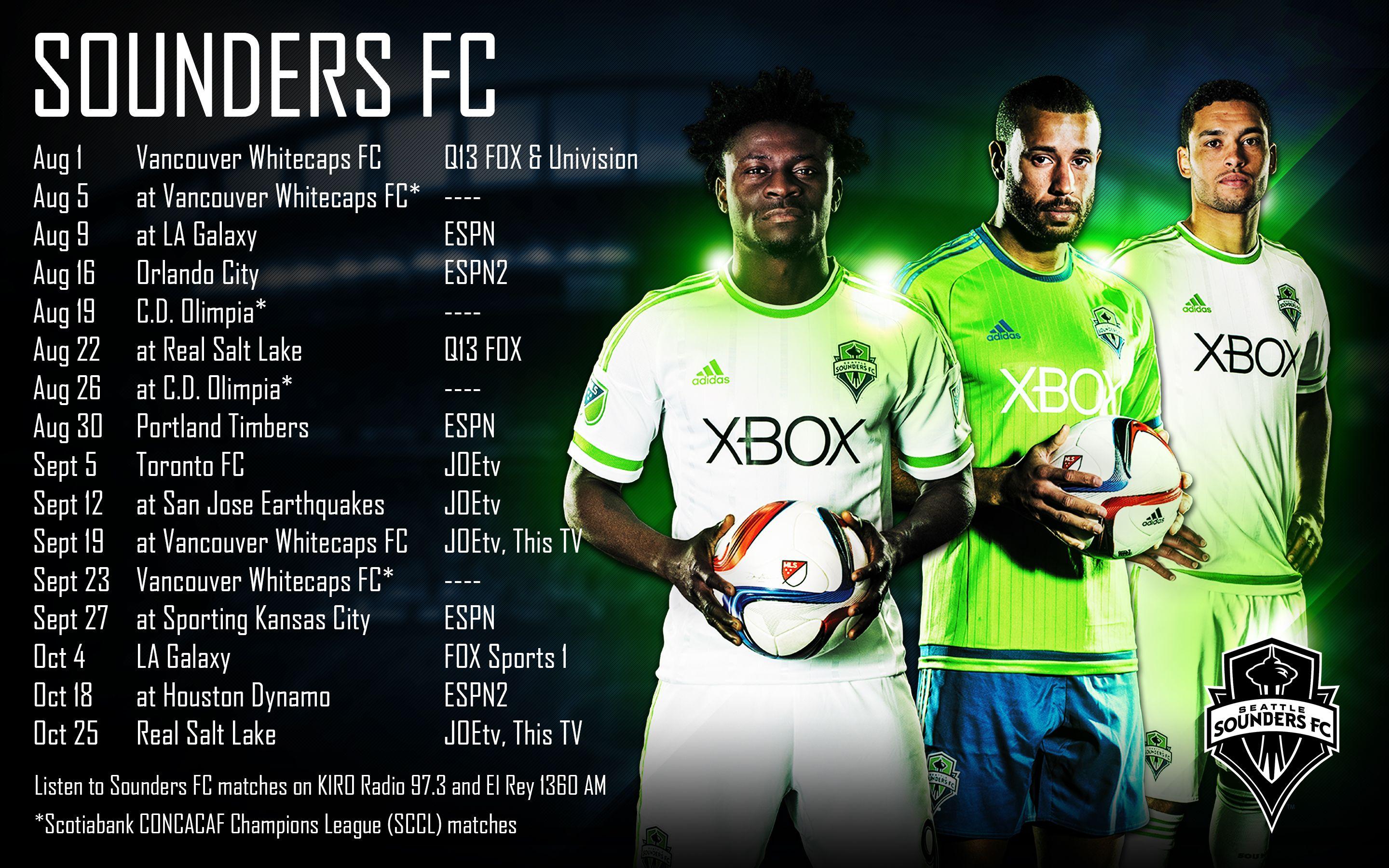 Updated Schedule Wallpaper. Seattle Sounders FC