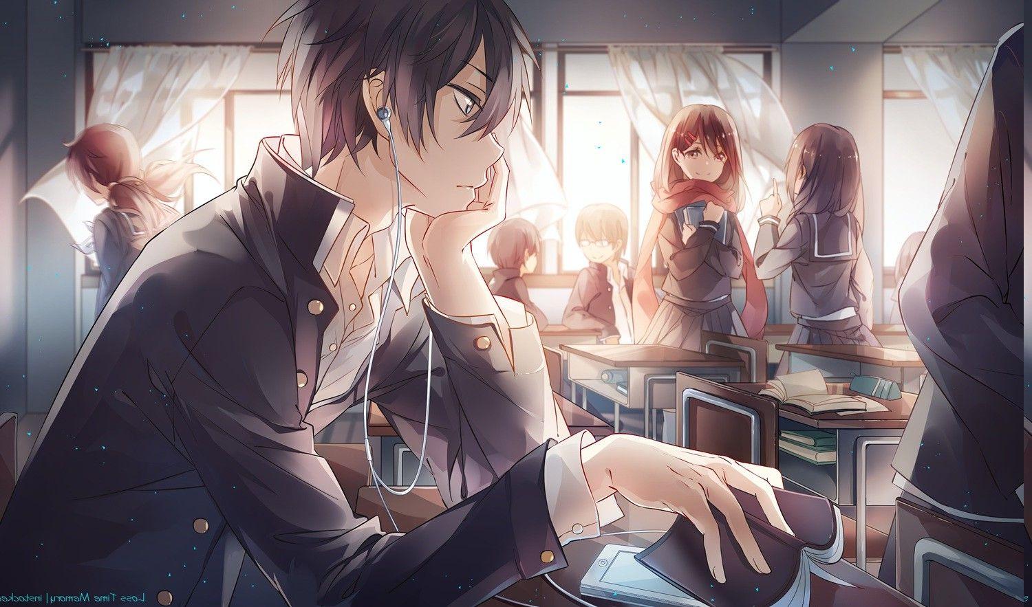 anime in school school HD anime 4k wallpaper