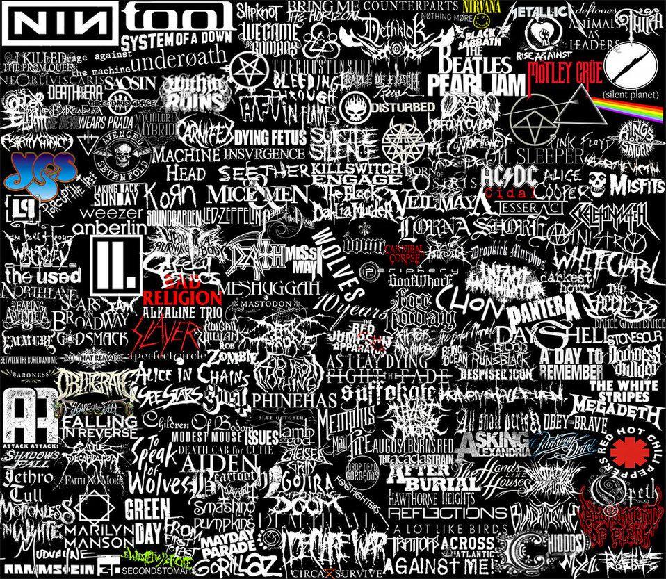 Band logos of band merch I own/am about to own by MrCrowleysPastas