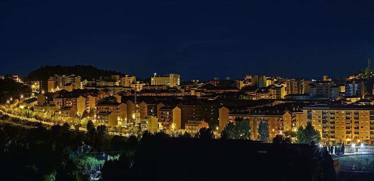 Wallpaper Spain Alcaniz Aragon night time Cities Building