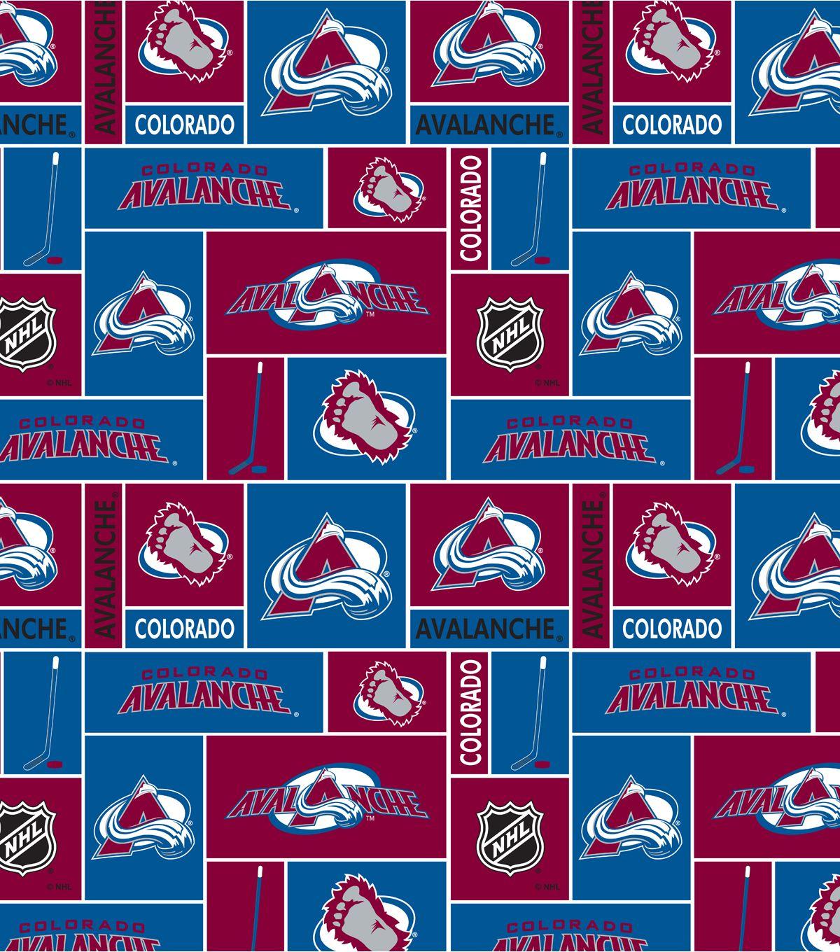 NHL Fleece Fabric- Colorado Avalanche Blue