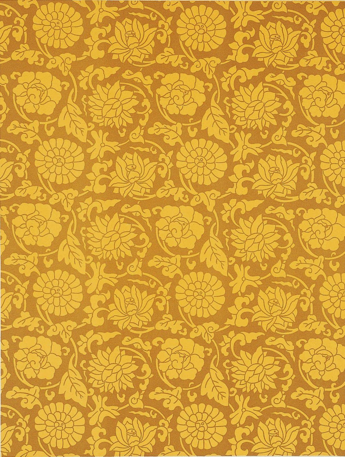 Chinese pattern. textiles paper and patterns: Yellow and Gold