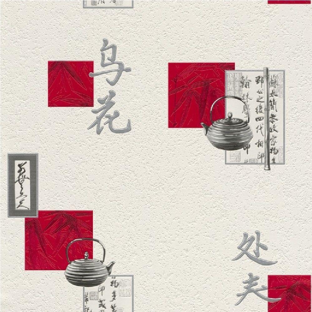 Rasch Asia Chinese Motif Wallpaper 830811 White. I Want Wallpaper
