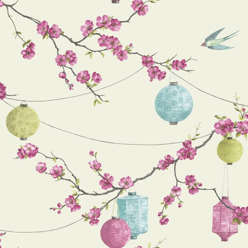 Arthouse Chinese Garden Blossom Pattern Wallpaper Floral Bird
