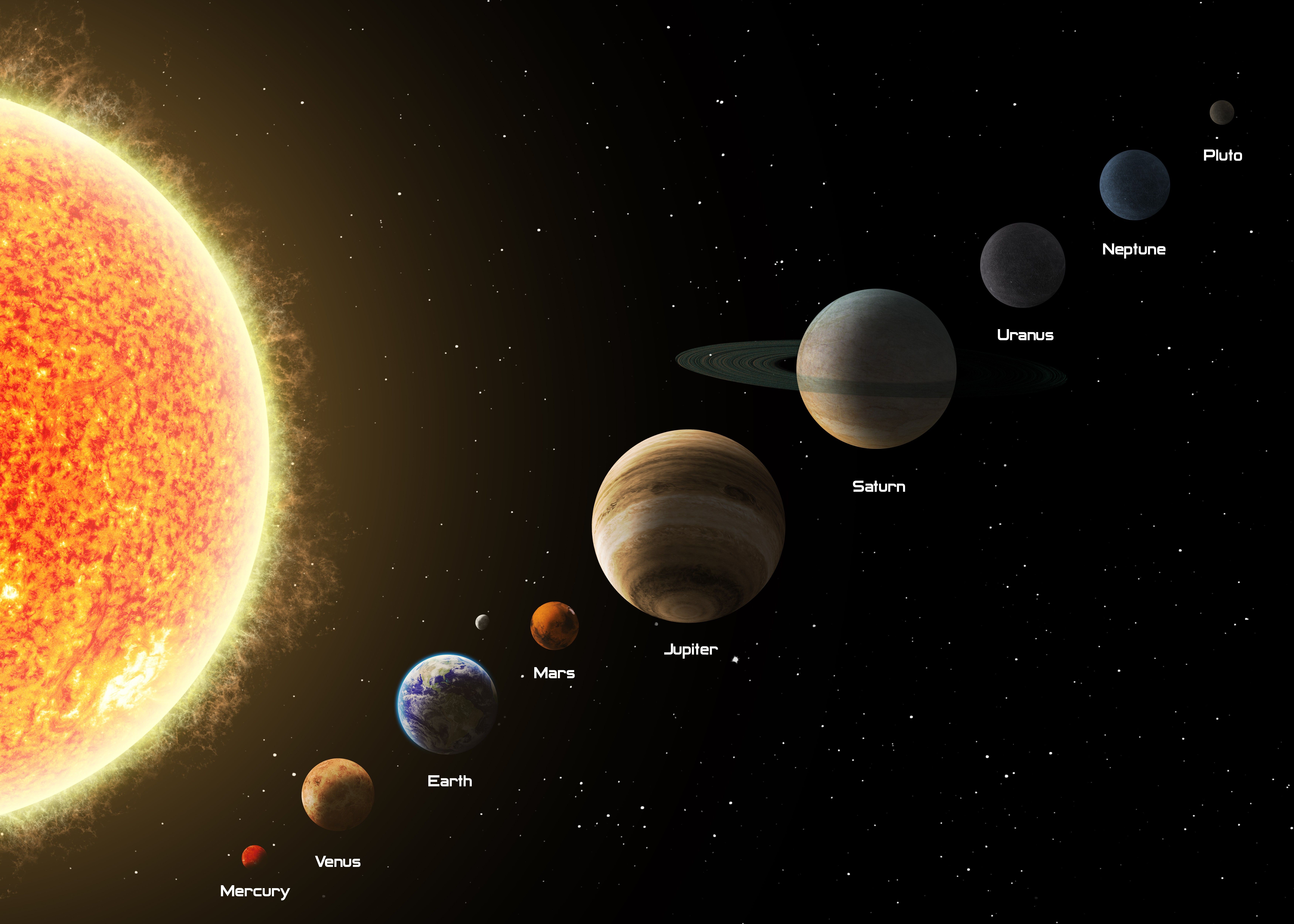 Wallpaper, planet, Earth, Sun, atmosphere, Mars, Jupiter, Saturn