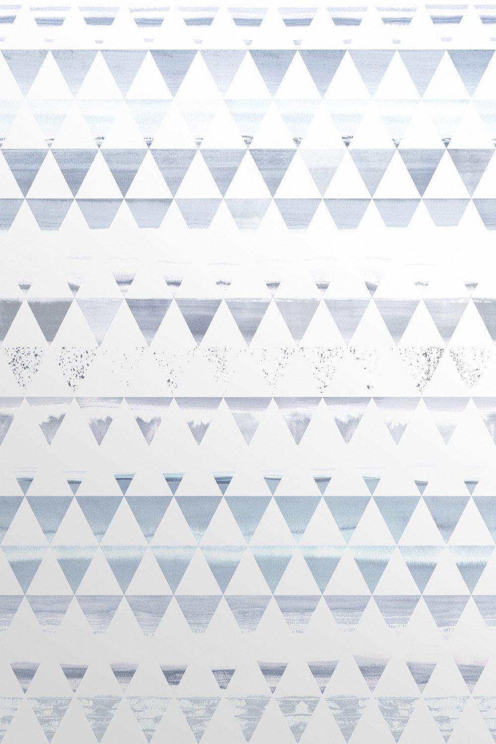 Blue Triangles Wallpaper. Delicate Ombre Wallpaper