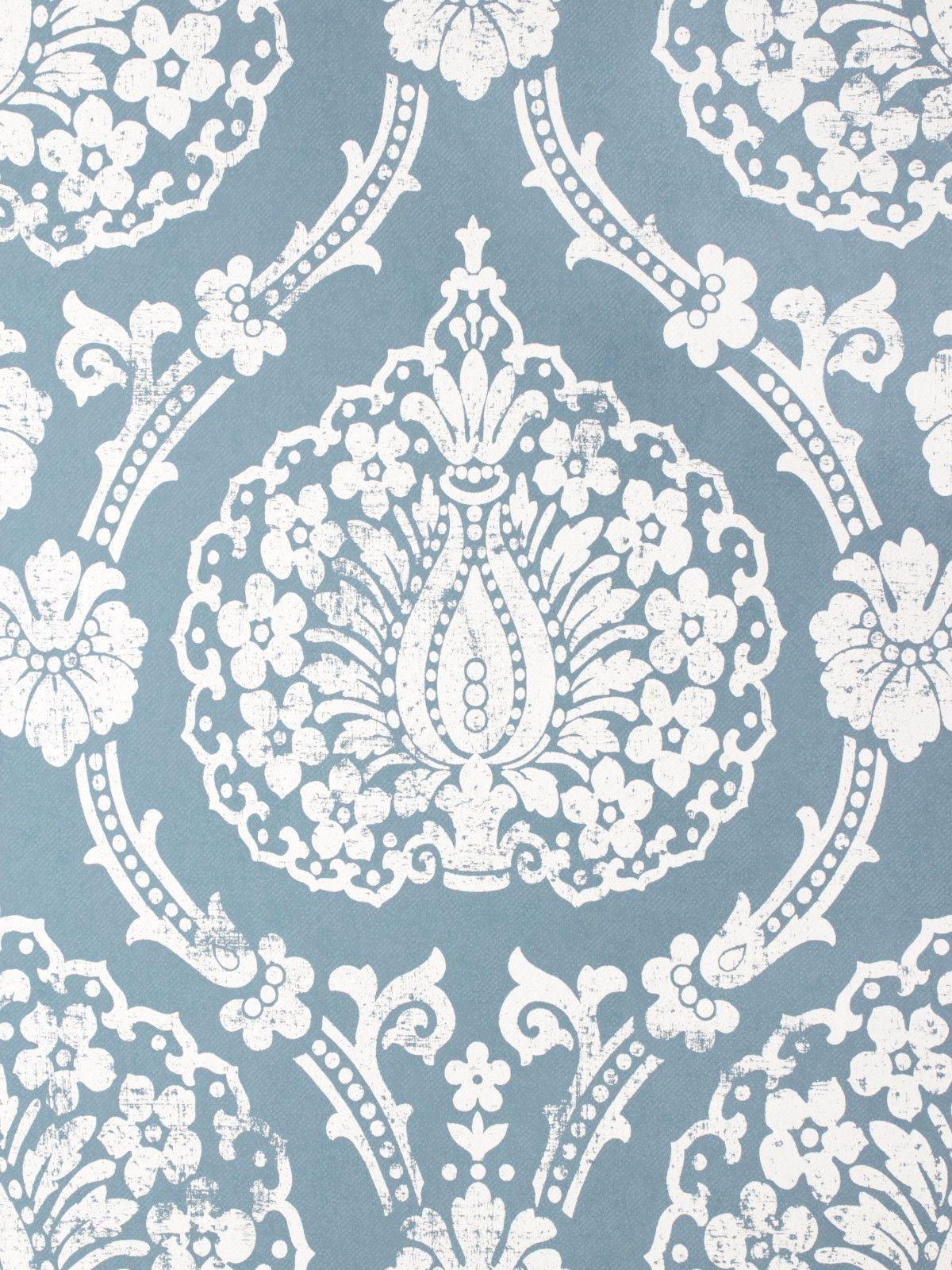 Non Woven Wallpaper Scandinavian Vintage Marburg 51652 Blue
