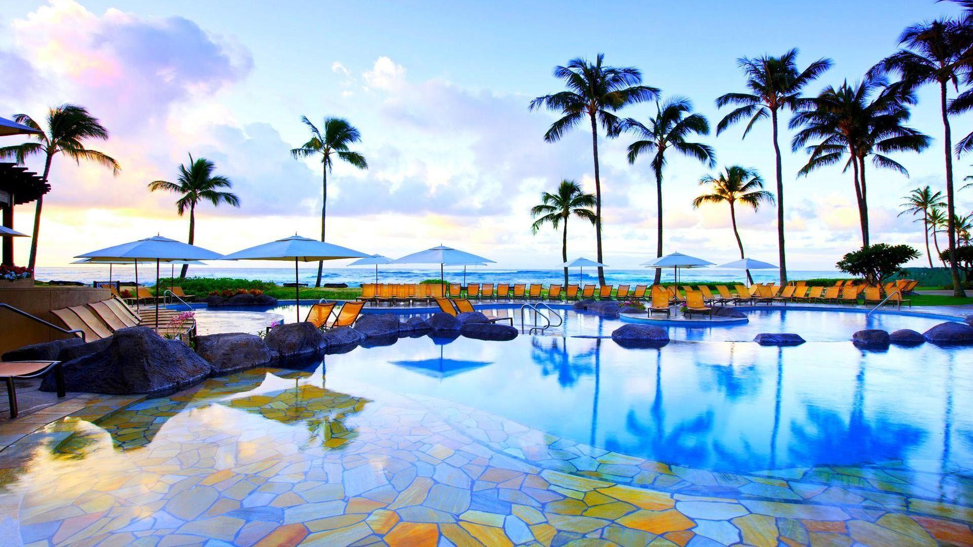 Other: Beautiful Resort Pool Kauai Hawaii Sheraton Tiles Sea Reort