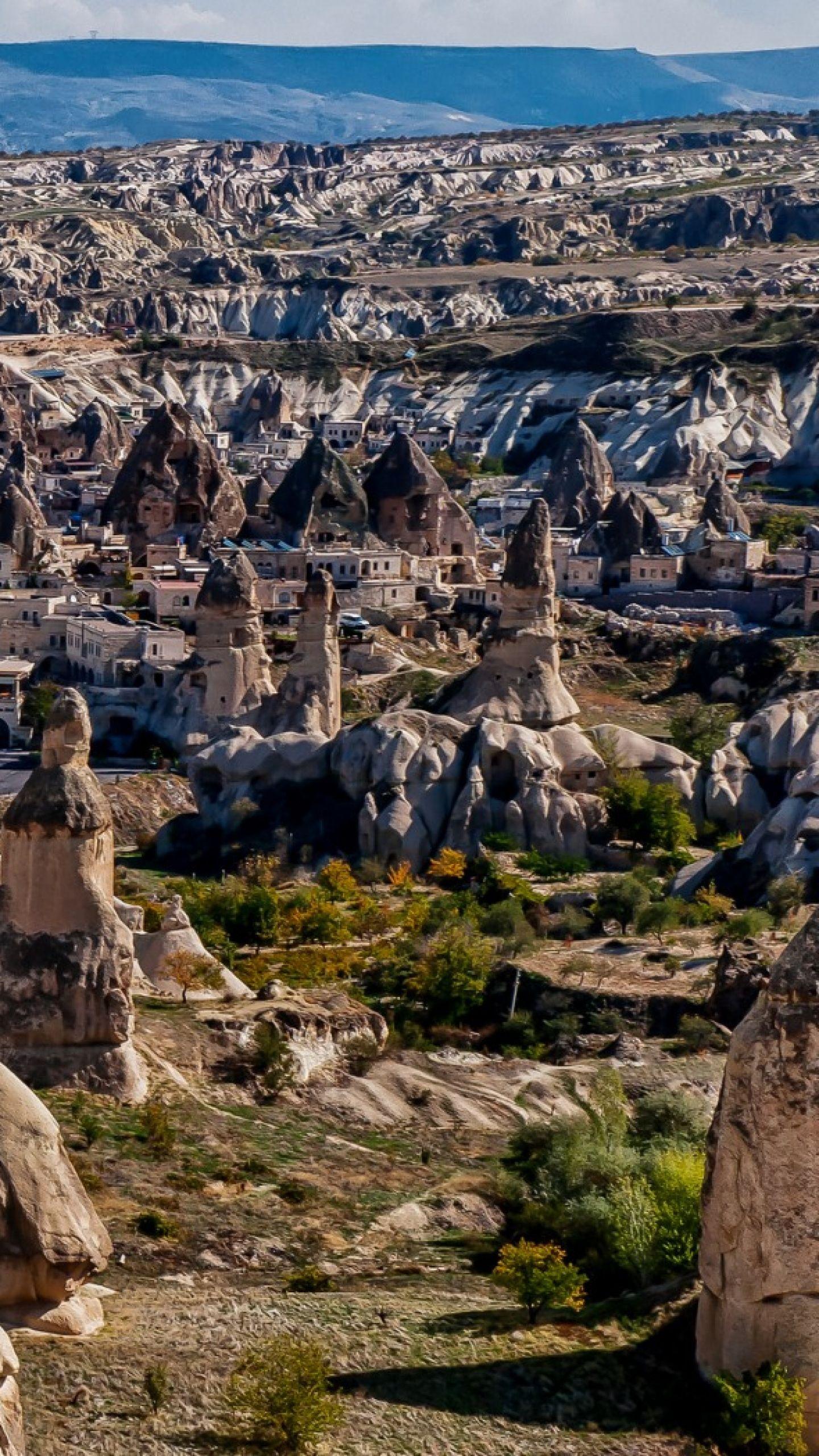 Download Wallpaper 1440x2560 Uchisar, Cappadocia, Turkey, Mountain