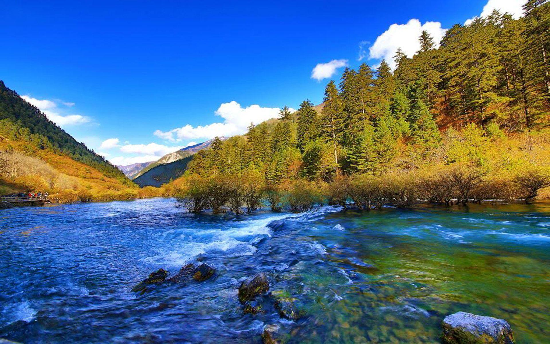 Jiuzhai Valley National Park (jiuzhaigou) China Mountain Clear Water