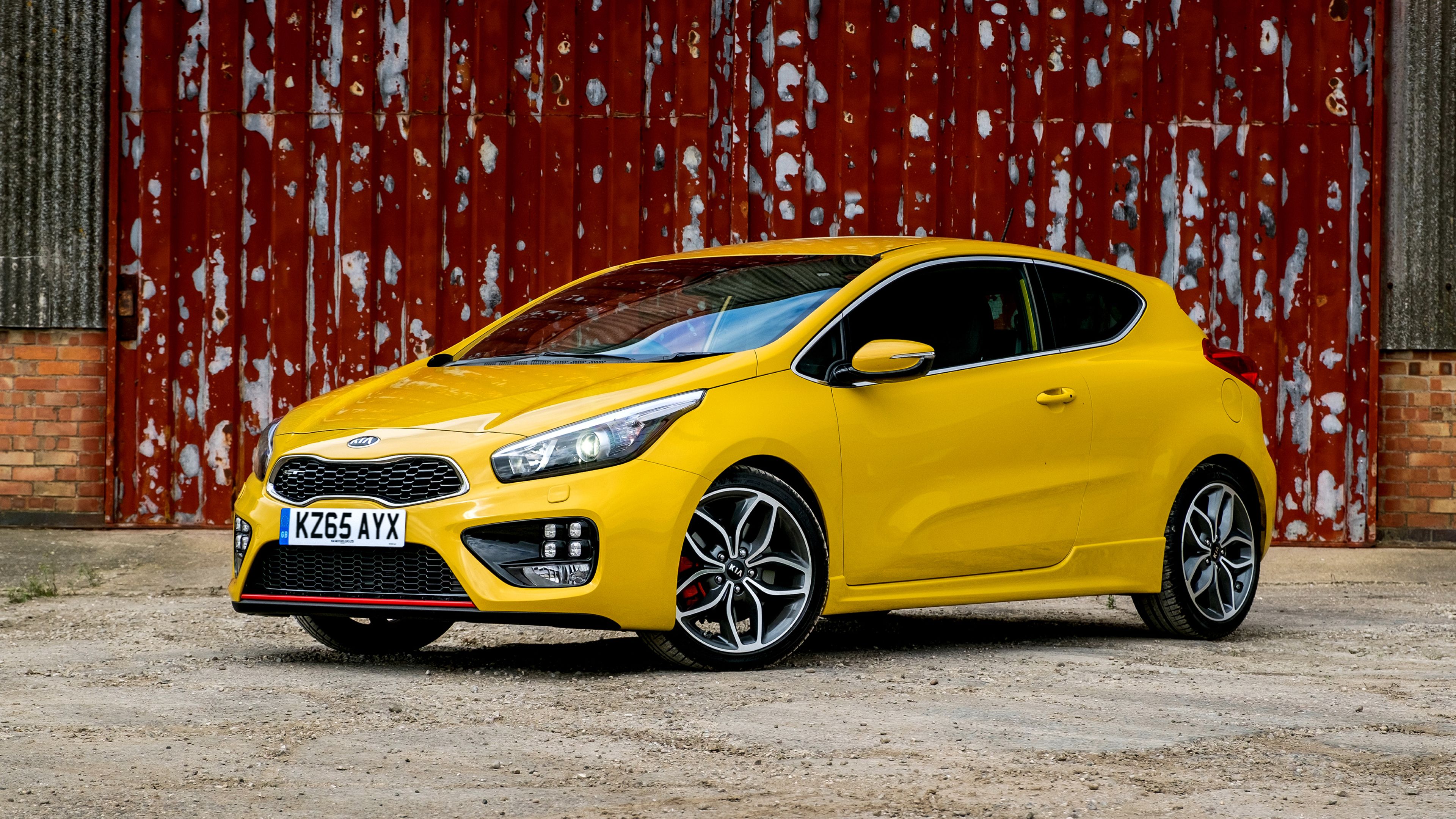 Yellow car Kia Ceed wallpaper and image, picture, photo
