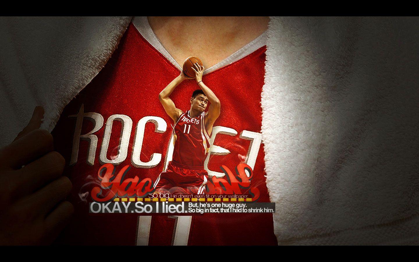 Yao Ming Rockets Widescreen Wallpaper. Basketball Wallpaper at