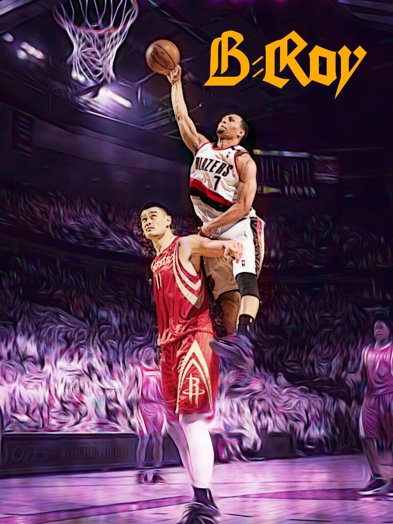 Brandon Roy Dunk on Yao Ming Portland Trail Blazers. NBA wallpaper