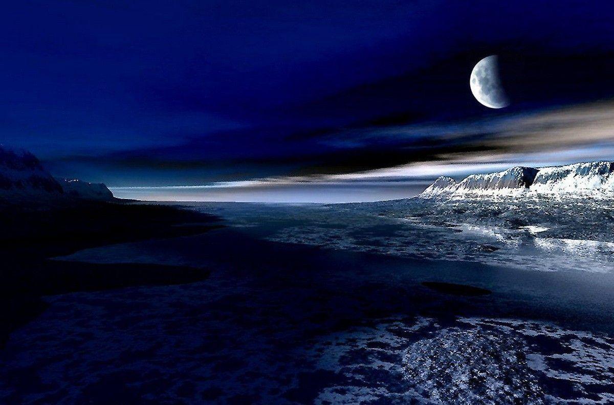 Ocean: Night Sea Moon Fantastic Waves View Ocean HD Wallpaper
