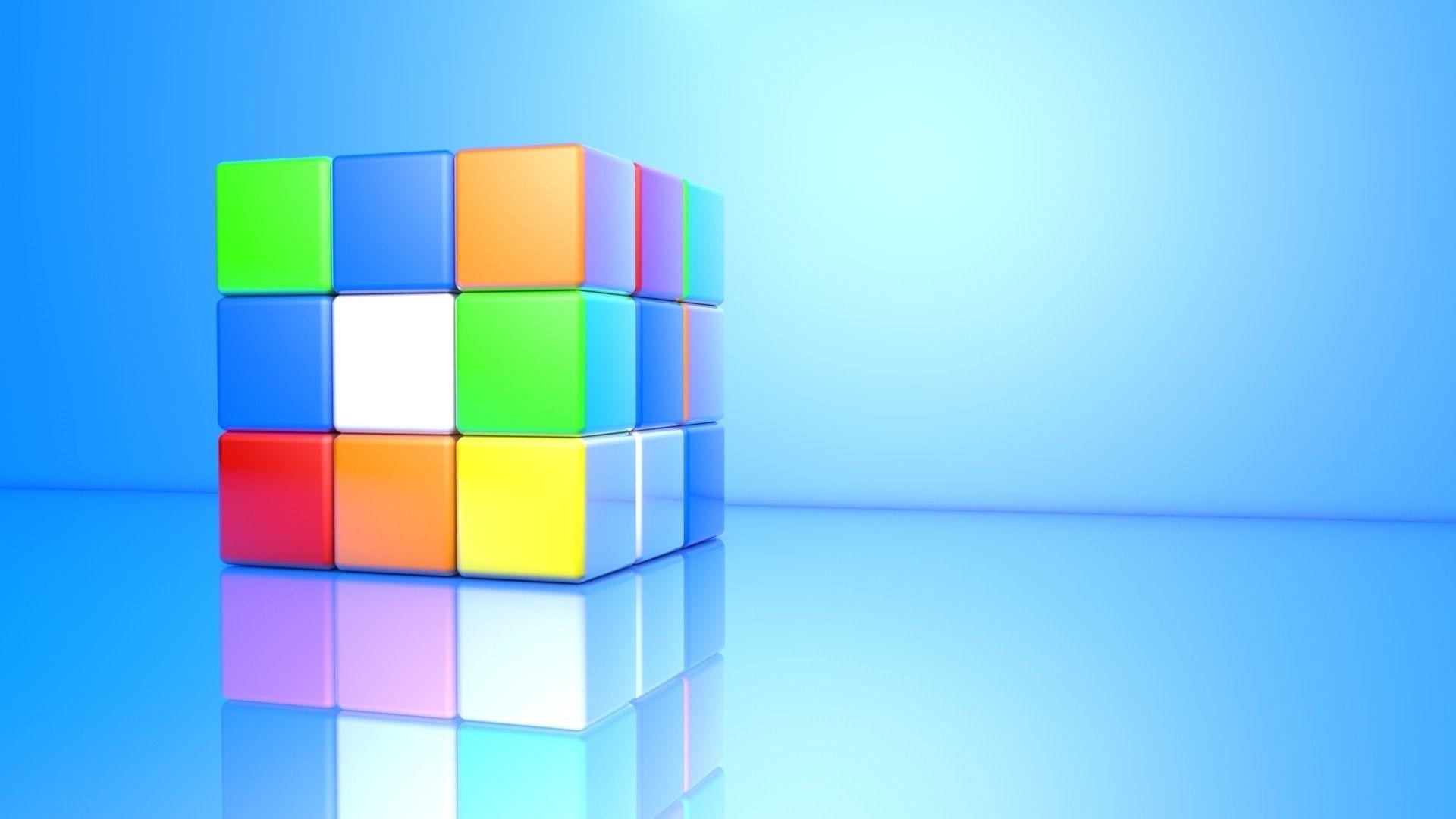 Download Wallpapers 1920x1080 Rubiks cube, Colorful, Face, Cube Full