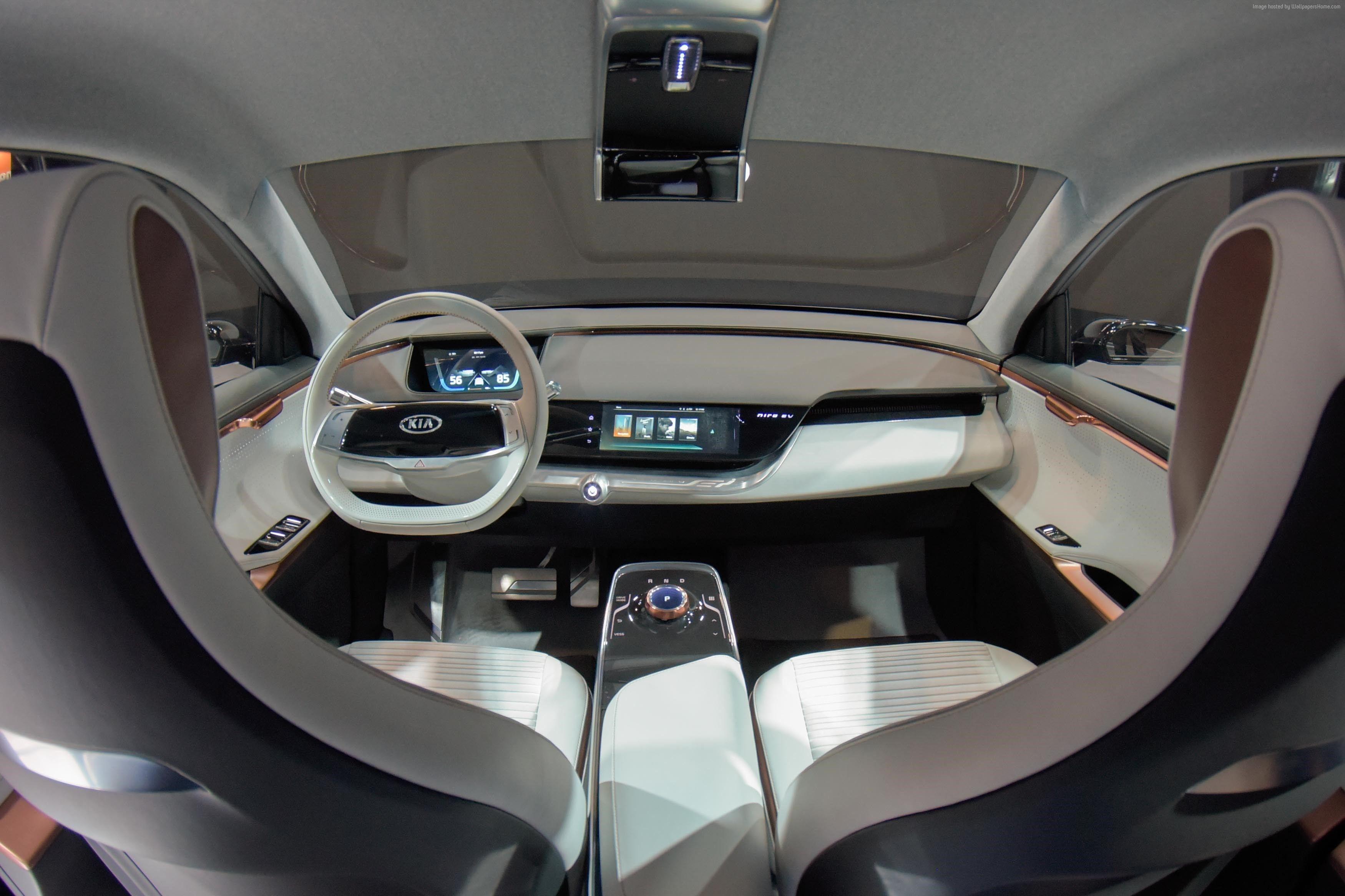 Wallpaper Kia Niro EV, CES electric car, interior, 4k, Cars