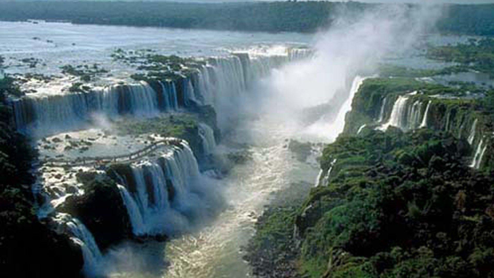 Waterfalls: Blue Argentina Mountains Europe Travel Fog Iguazu