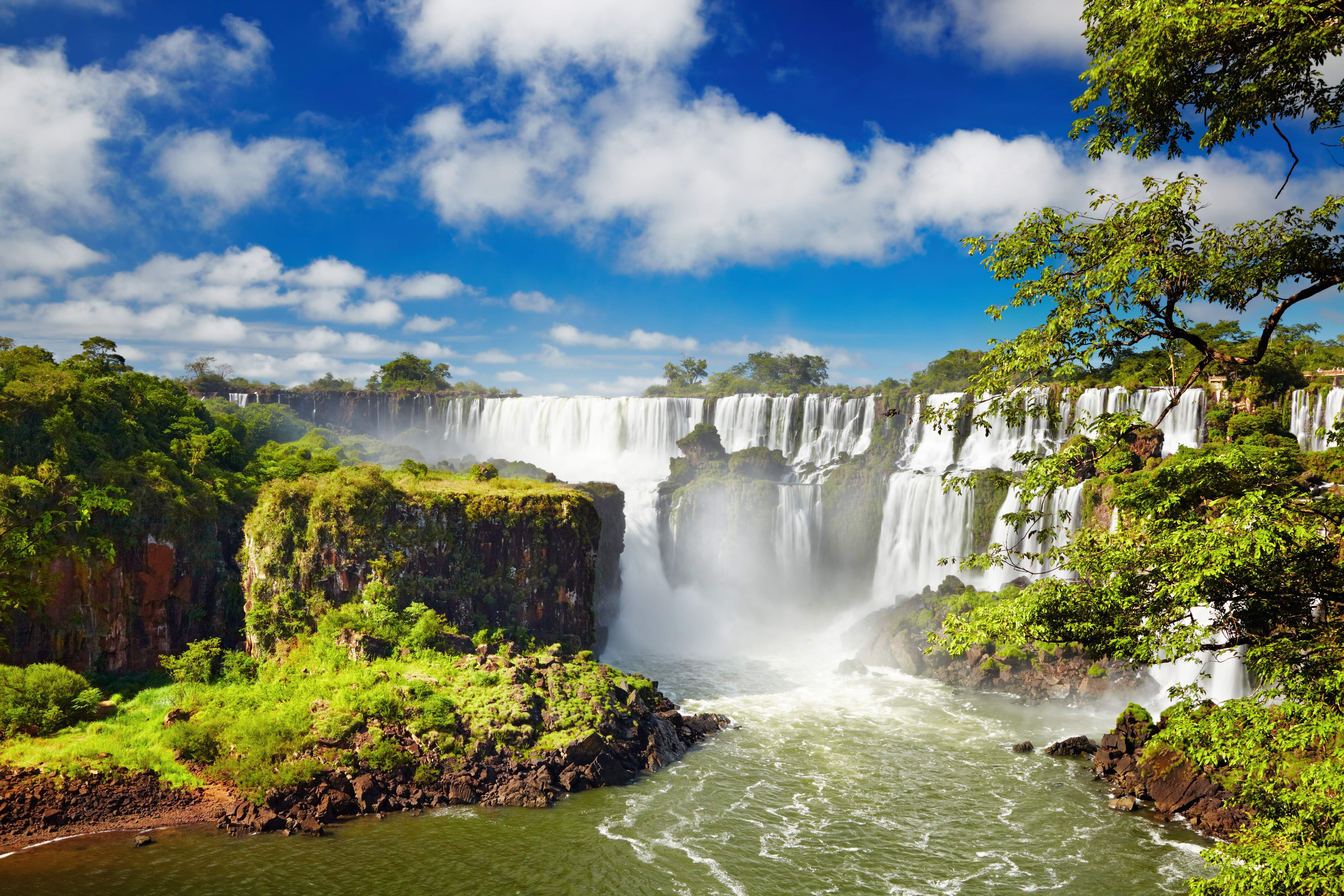 Wallpaper Iguazu Falls, Waterfall, Iguazu River, Argentina, HD, 4K