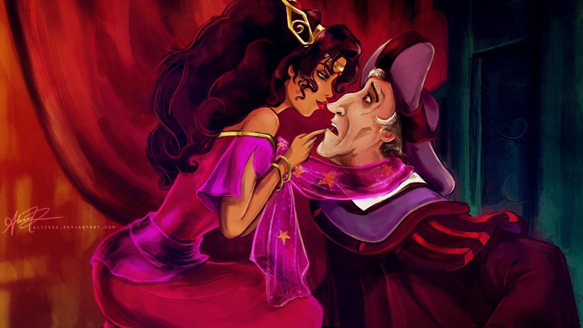 Esmeralda And Frollo.