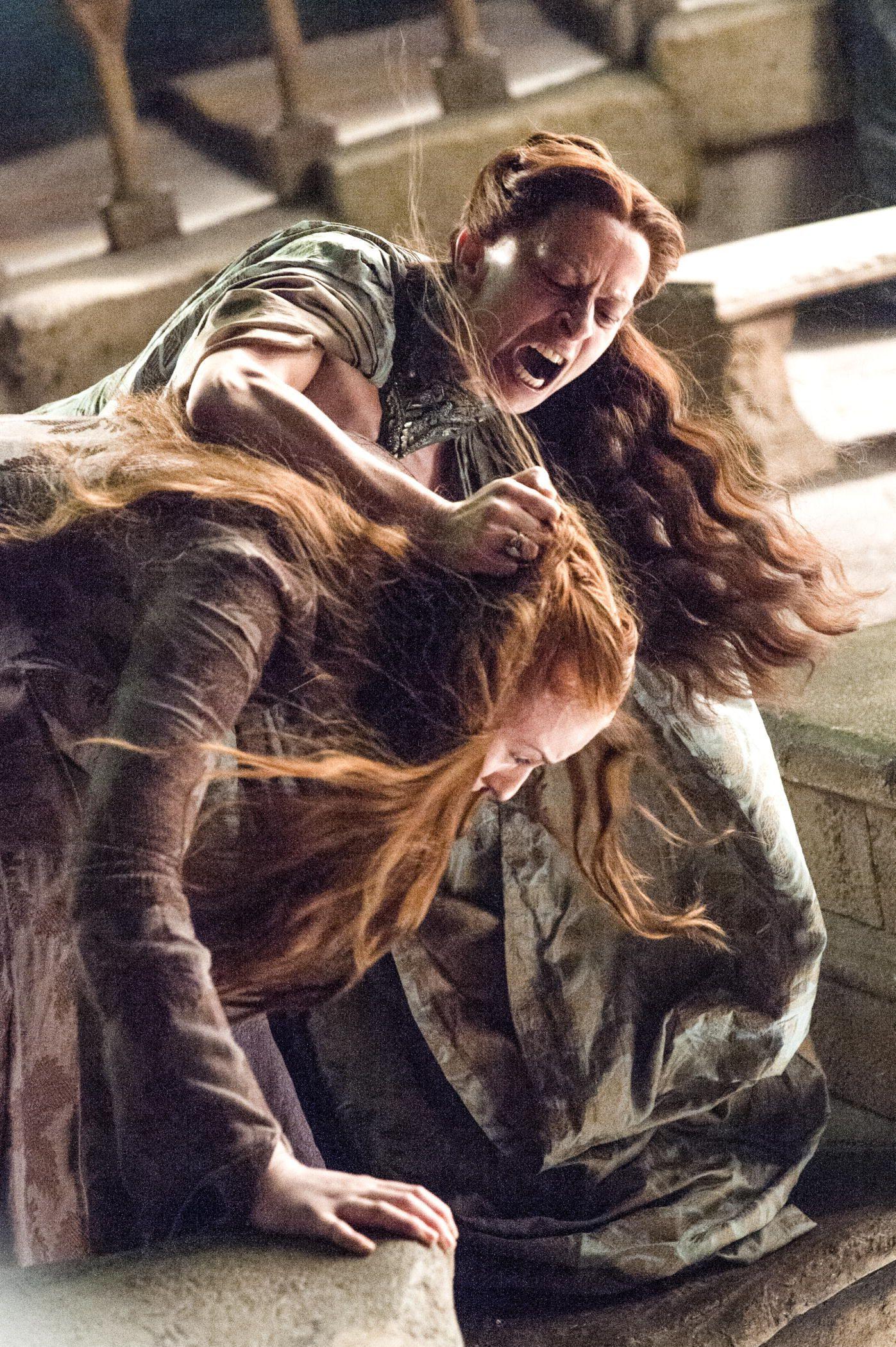 Look down, ” said Lady Lysa. “Look down.” Lysa Arryn & Sansa Stark