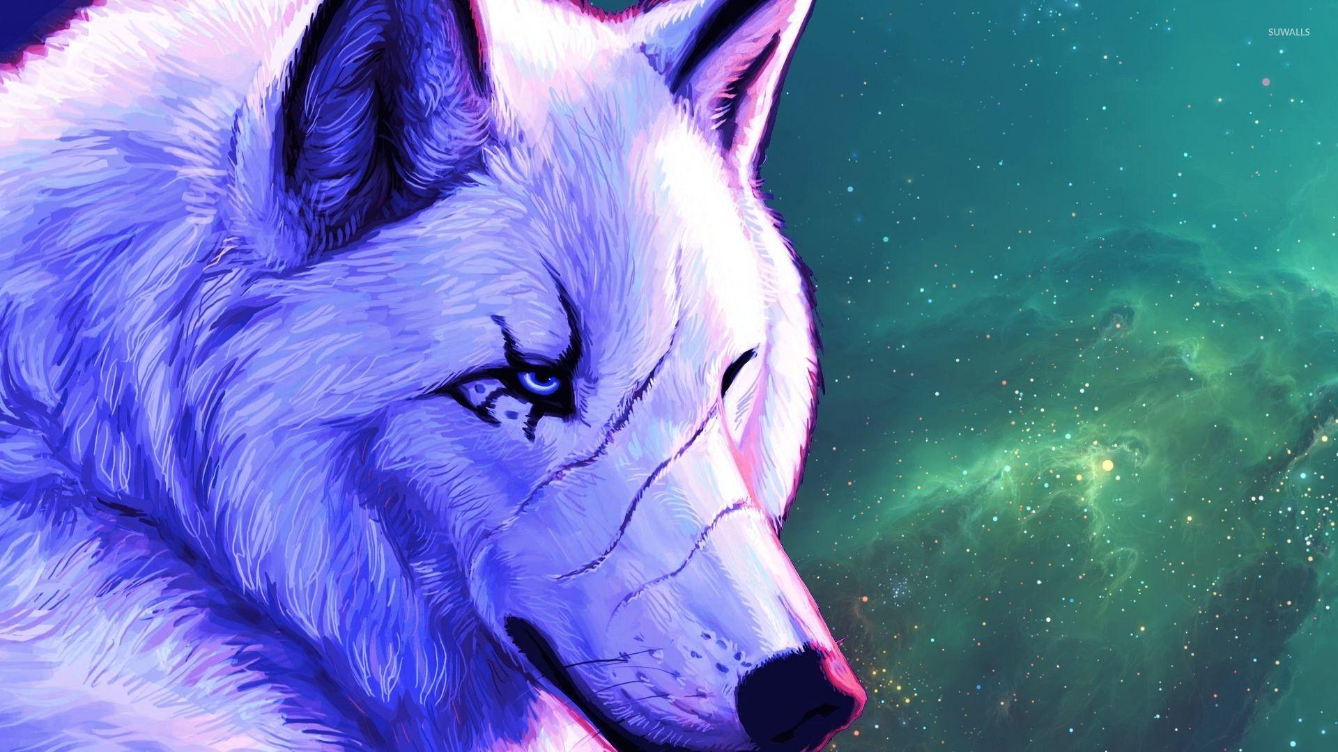 White alpha wolf wallpaper Art wallpaper