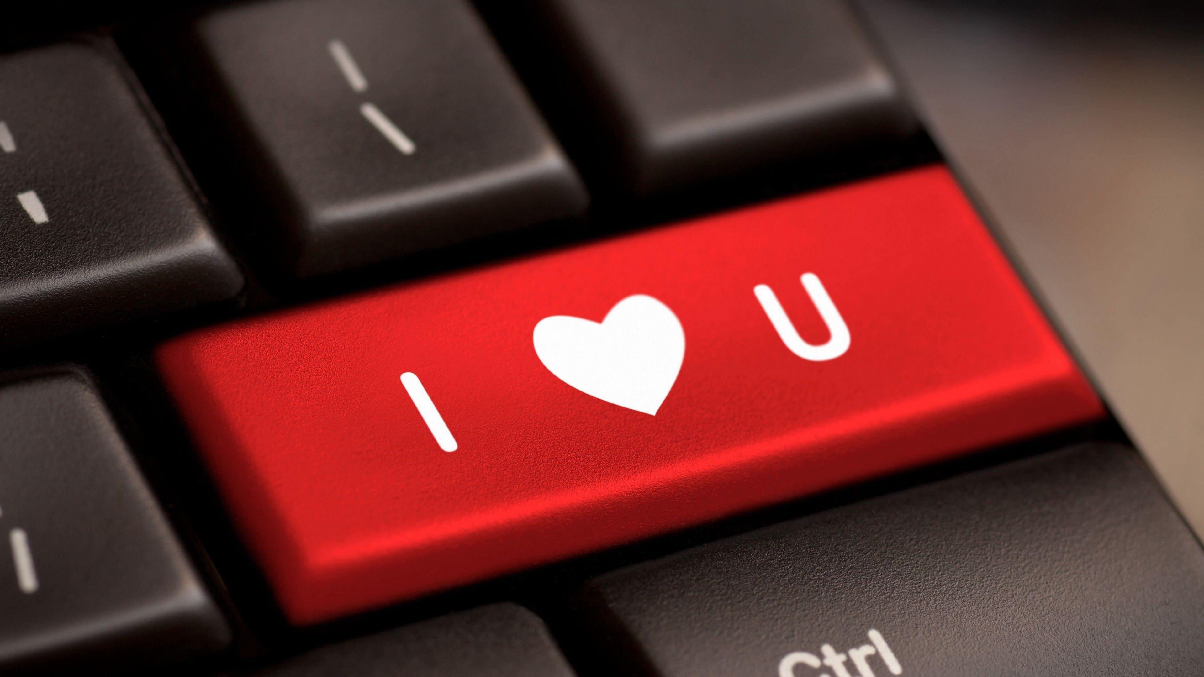 Wallpaper I Love You, Keyboard, 4K, Love