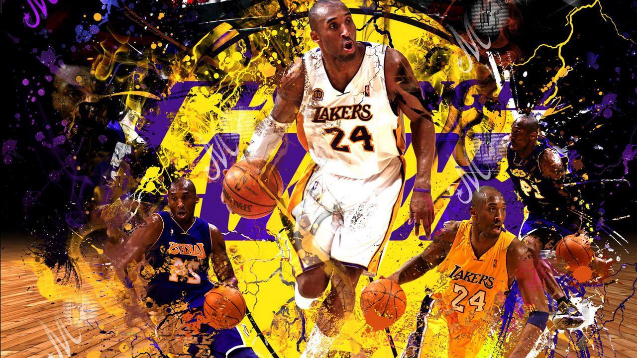 Download Kobe Bryant celebrates after a victorious game Wallpaper